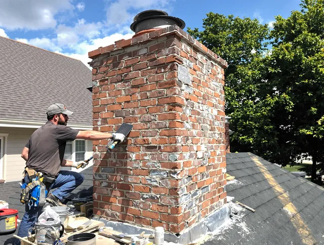 Completed chimney rebuild by University Heights Chimney Sweep in University Heights, OH