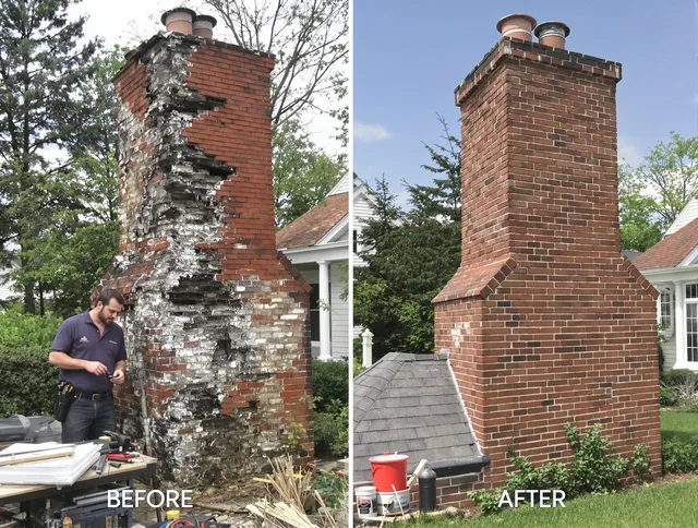 University Heights Chimney Sweep performing a full chimney restoration in University Heights, OH
